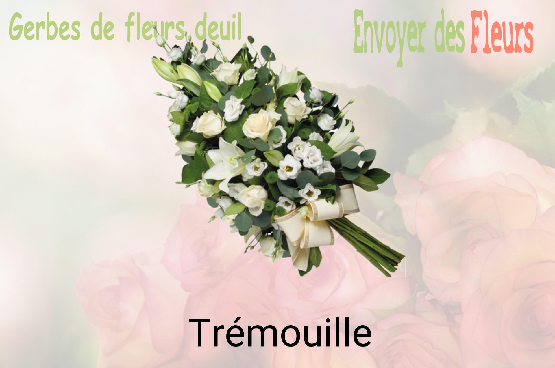 Gerbe de fleurs de deuil livrée à Trémouille